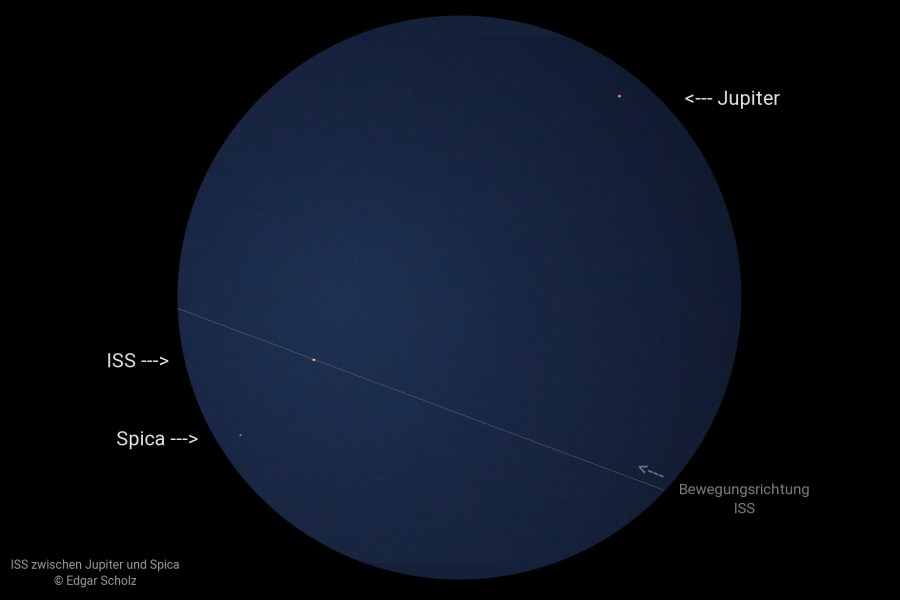 ISS zwischen Jupiter und Spica